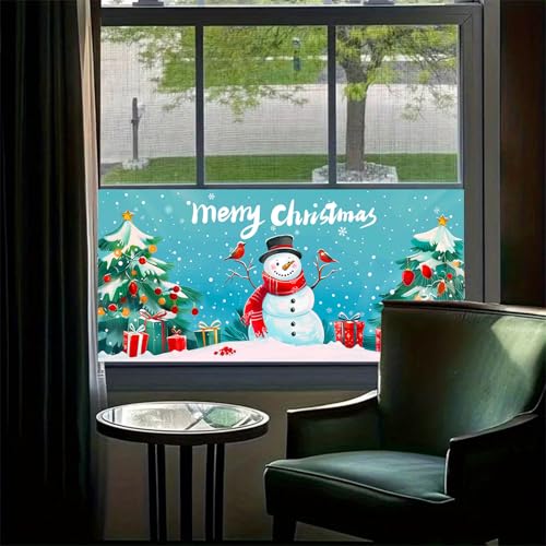 Película decorativa de Navidad con muñeco de nieve 39.3×17.7 in miniatura 2