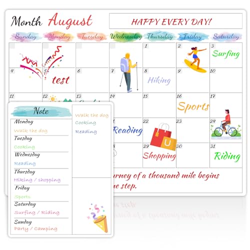 Dry Erase Magnetic Calendar for Refrigerator - 15'x 11.5' Monthly Calendar Whiteboard + 9' x...