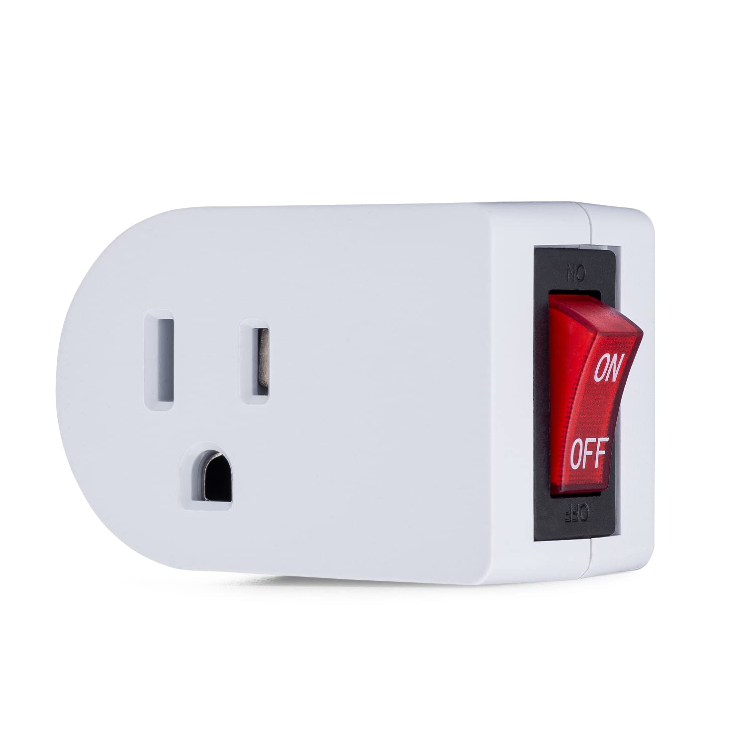 Luxtronic Grounded Power Adapter Switch Electrical Outlet with On/Off