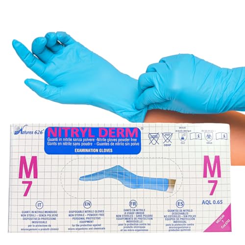 EFFENNE group - 100 guantes de nitrilo talla M, para limpieza y uso médico, guantes desechables, guantes nitrilo M, guantes nitrilo resistentes, guantes desechables y desechables, guantes de limpieza