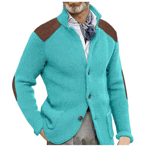 Chaqueta de lana para hombre contra el frío con botones y cuello chal