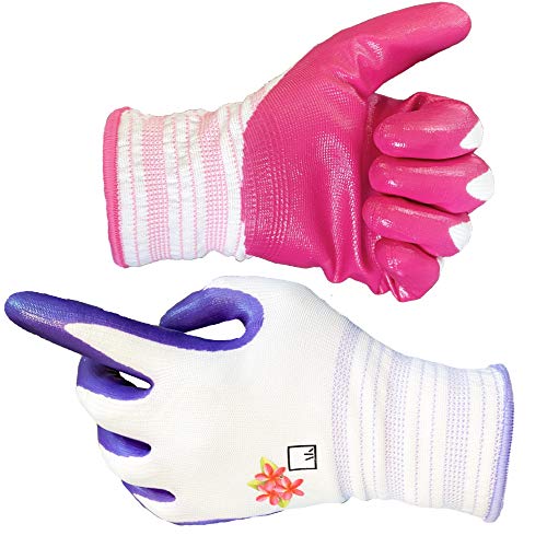 Artak Gardening Gloves For Women - 3 Pairs, Lightweight & Breathable, Nitrile Coating thumb #2