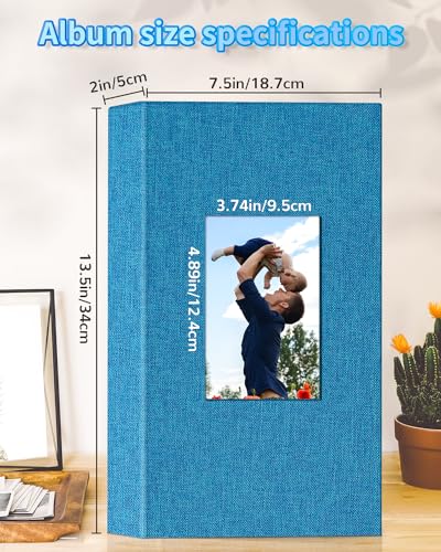 image for Artfeel Photo Album 4x6 with 300 Pockets,Slip-in Picture Albums,Linen 
