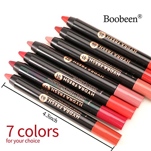 Boobeen Matte Lip Crayon Lipstik Pencil Velvety Creamy Matte Lip Liner Full Coverage High Pigment Waterproof Long Lasting Lipstick For Women, Matte Lip Color With Smooth Finish #TOP4