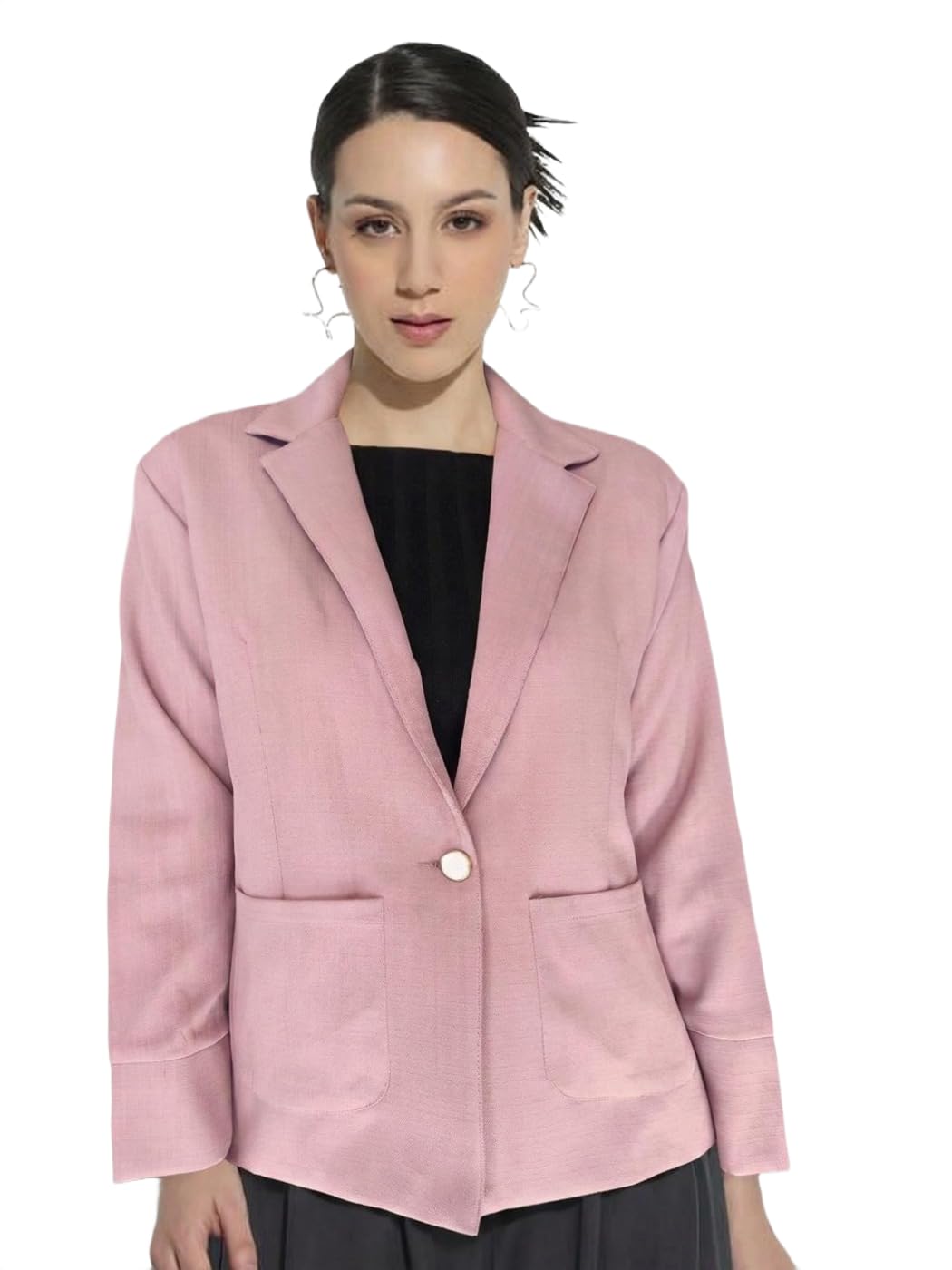 designally Women Solid Lavender Blazer | Formal Office Wear Blazer for Women-picture-10
