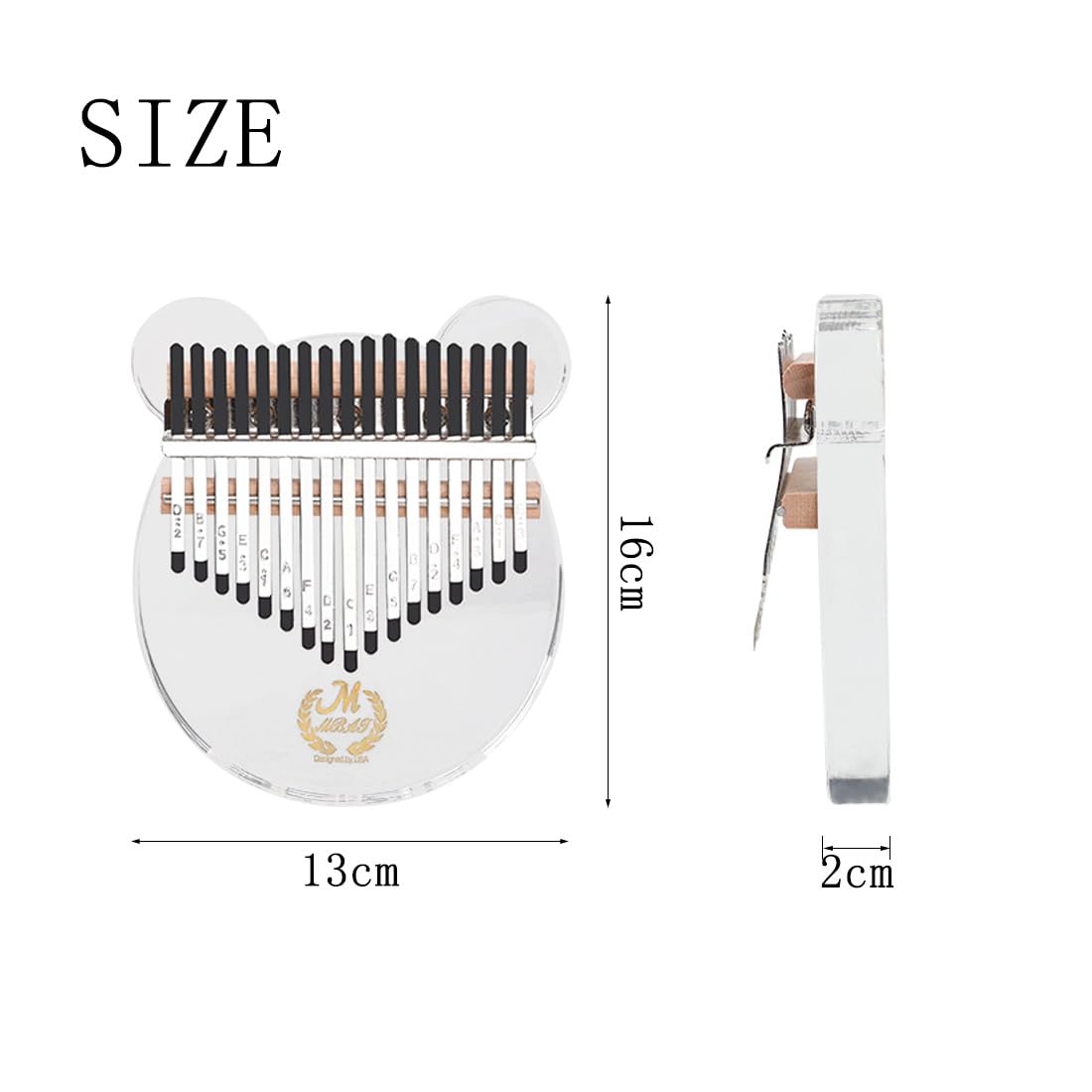 17-Note Kalimba, kristallklares Daumenklavier, Bär Kalimba, Kalimba, Anfänger Zupfinstrument, Finger Klavier, Kalimba