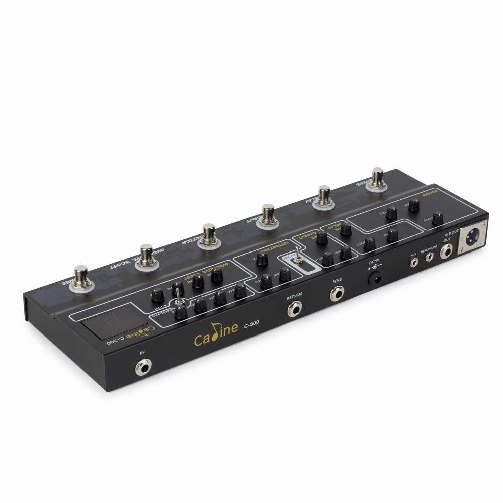 Caline C-300 Multieffektpedal mit Reverb Delay Chorus Distortion Boost und Tuner