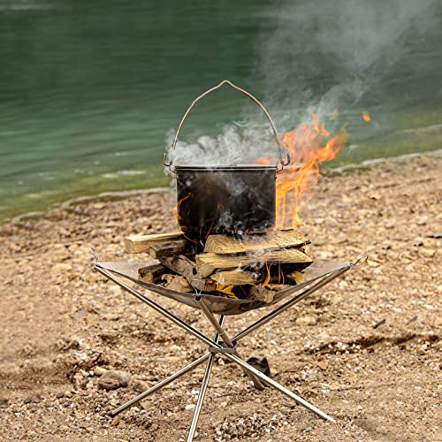 Portable Outdoor Firepit, Folding Stainless Steel Mesh Fire Pit with Carrying Bag, Camping Accessory for Camping, Campfire, Patio, Backyar – Image 4
