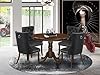 East West Furniture HLDA5-MAH-12 5 Piece Kitchen Table & Chairs Set Contains a Round Dining Table with Pedestal and 4 Polyester Fabric Upholstered Chairs, 42x42 Inch, Mahogany #1