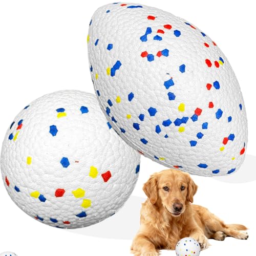 SYMHOBBY Dog Balls for Aggressive Chewers 3.1inch Giant Tennis Ball Rugby Indestructible Durable Bouncy Floating Balls for Large Dogs, Training 2pcs