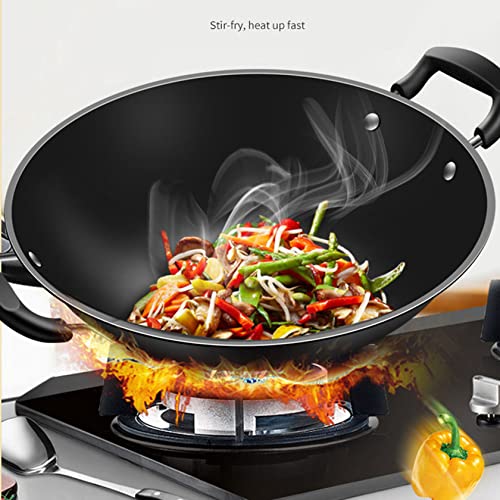 Wok de hierro fundido, sartén grande 44 cm sin tapa miniatura 2