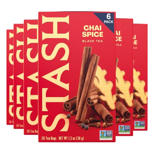 STASH Chai Spice Black Tea, 120 Bags (6 Boxes of 20), Caffeinated