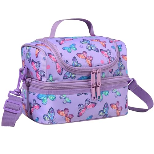 Lunch Bag for Girls,ChaseChic Insulated Lightweight Lunch Boxes for Kids Boys Dual Compartment Lunch Organizer Leak-Proof Cooler Bag with Detachable...