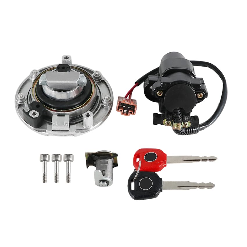 Ignition Switch Fuel Gas Cap Seat Lock Keys Replacement Kit 35010-MFJ-A00 35010-MFJ-A40, 35010-MJC-A00, for Honda CBR600RR 2007-2017, for Honda 35010-MFN-D00 35010-MFN-L61