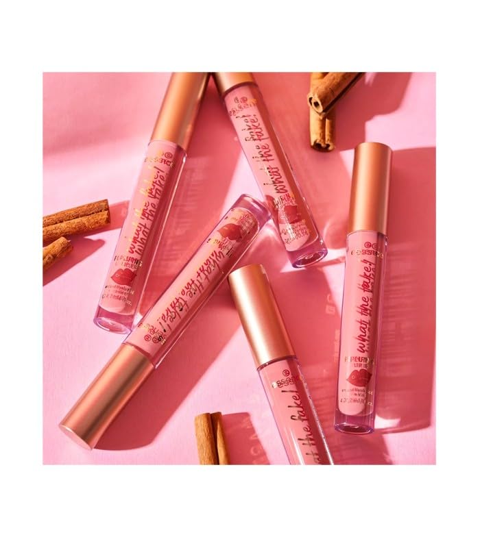Image of Essence what the fake! PLUMPING LIP FILLER 02 oh my nude!, lip plumper, nude, fuller-looking lips, high shine, 4.2 ml (Pack of 2)