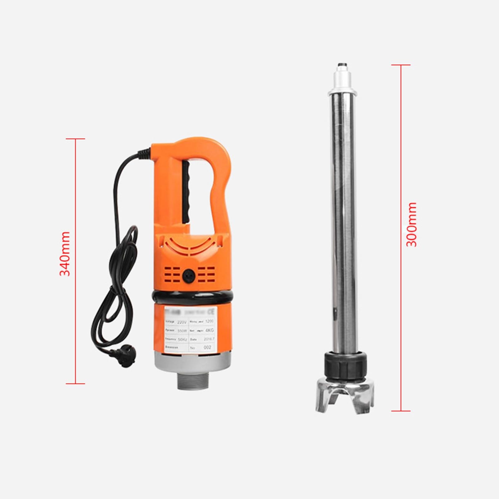 Blender zanurzeniowy, 12000 obr./min, z regulowaną prędkością, 500 W, wytrzymały mikser elektryczny do zupy, smoothie, puree