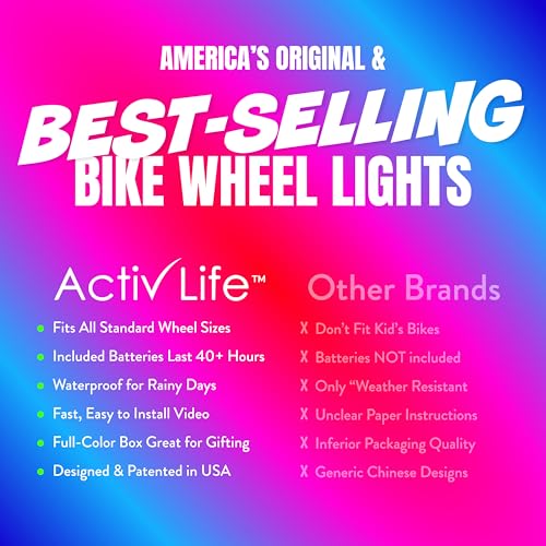 Activ Life 2-Tire Pack LED Bike Wheel Lights with Batteries