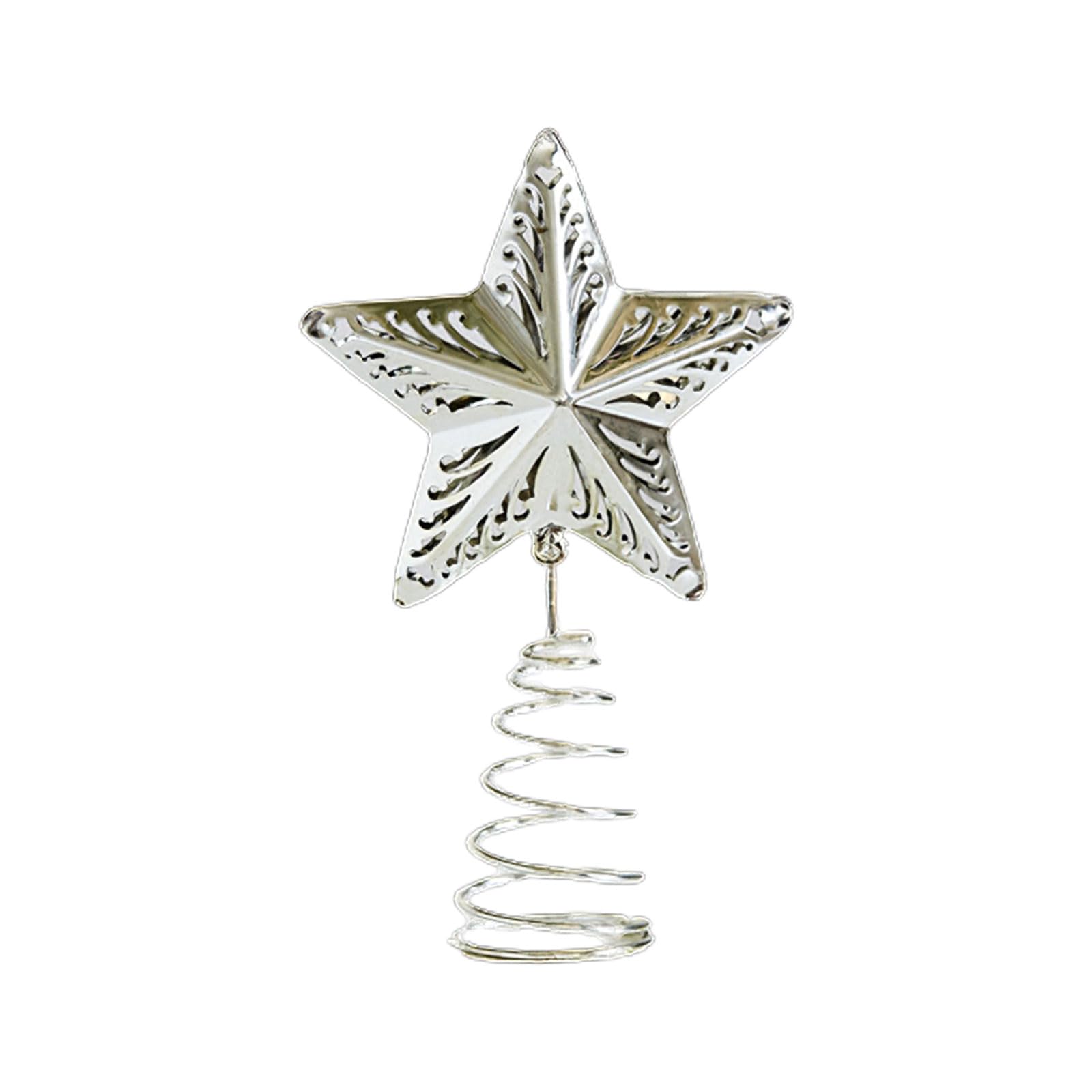 Iron Christmas Tree Five Pointed Star Toppers Decorations Perfect Addition Ornament for Holiday Atmospheres Perfect for Creative Decoration Lovers