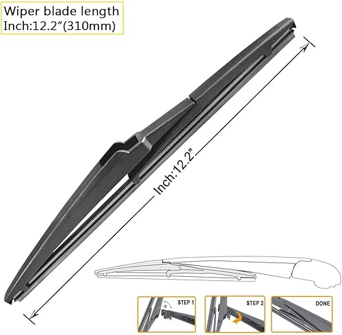 Vista 69 de AUTOBOO Limpiaparabrisas de 21 + 21 pulgadas con limpiaparabrisas trasero de 14 pulgadas de repuesto para Jeep Grand Cherokee 2005 2006 2007 208