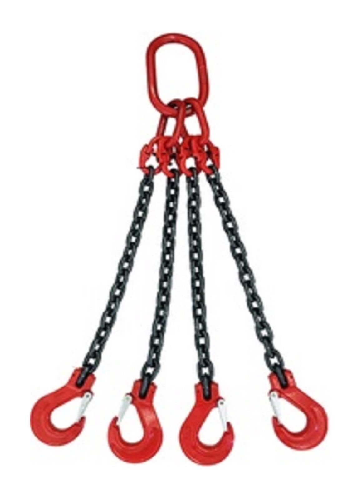 Hebekette, Kettenschlinge, 11Ton-30Tonx1-, vierbeiniger 4-Klauen-Kettenheber for Fassheber, Klemme, Eimer, Fass, Öltank, kann(28TONX1M)