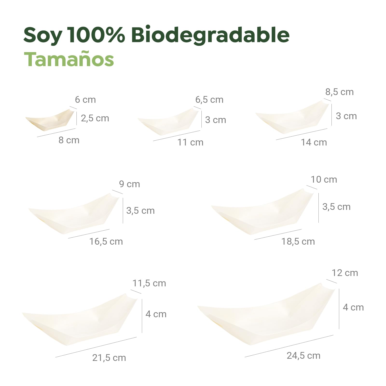 Horeca Collection MAXI PRODUCTS - 250 Barquillas de Madera Desechables - Cuencos Catering Aperitivos Desechable - Cuenco Madera Cocktail - Barquillas Madera 8 x 6 x 1,5 cm - PRÁCTICO Y APILABLE