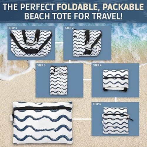 Bolsa de mano para piscina de playa espaciosa, impermeable y plegable 6