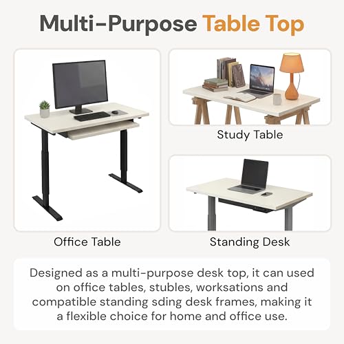 Image of Table Top for Office, Study & Standing Desk - 25mm Pre-Laminated Engineered Wood, Matte Scratch & Spill Resistant, Load up to 120 kg, Suitable Frames - 60x30 inch,Sonoma Light