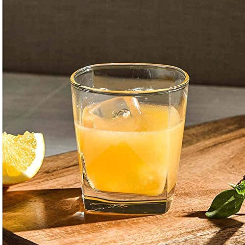 Image of bellemax 250Ml Juice and Water Glass Stylish Crystal Highball Drinking Glasses, Medium Size Tumbler Glasses for Juice, Water, Milk, lassi, Cocktails and Sharbat (Set of 6)
