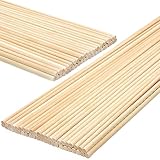 Leinuosen 50 Pcs Wooden Dowels 36 Inch Long Wooden Dowel Rods Unfinished Wooden Dowel for Crafts Dowel Rods Wood Sticks Unpainted Dowel Rods for Building Mixing Creating Painting DIY Craft Projects