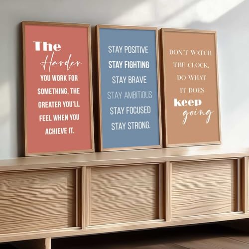 Image of kotart - Motivational Wall Decor Paintings| Painting for wall Hanging | Quotes Wall Decor Paintings | Motivational Quotes Poster With Frame | Wall Hanging Painting For Office Living Room Bedroom Set of 3 (10x19 inch, E)