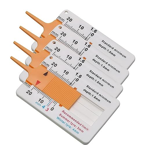 Reifenprofilmesser Auto PKW 0-20mm Werkzeug Profiltiefen Messgerät Tiefenmesser - 4 Stück.