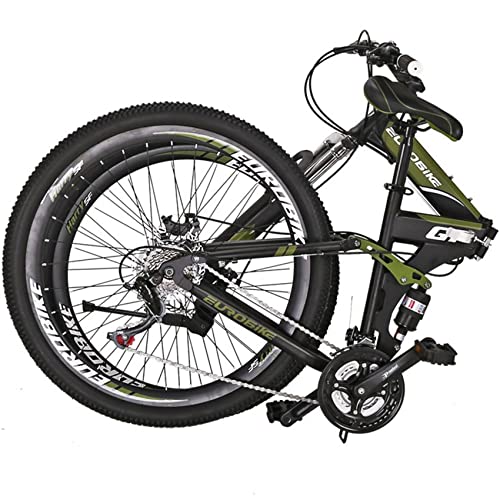 Eurobike G7 Folding Mountain Bike, 21 Speed Full Suspension Mountain