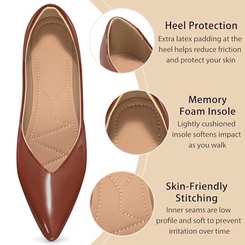 Flats for Women Ballets Shoes: Dressy Comfortable 2025 Leather Flat for Wedding - Ladies Dress Work Walking Shoe3