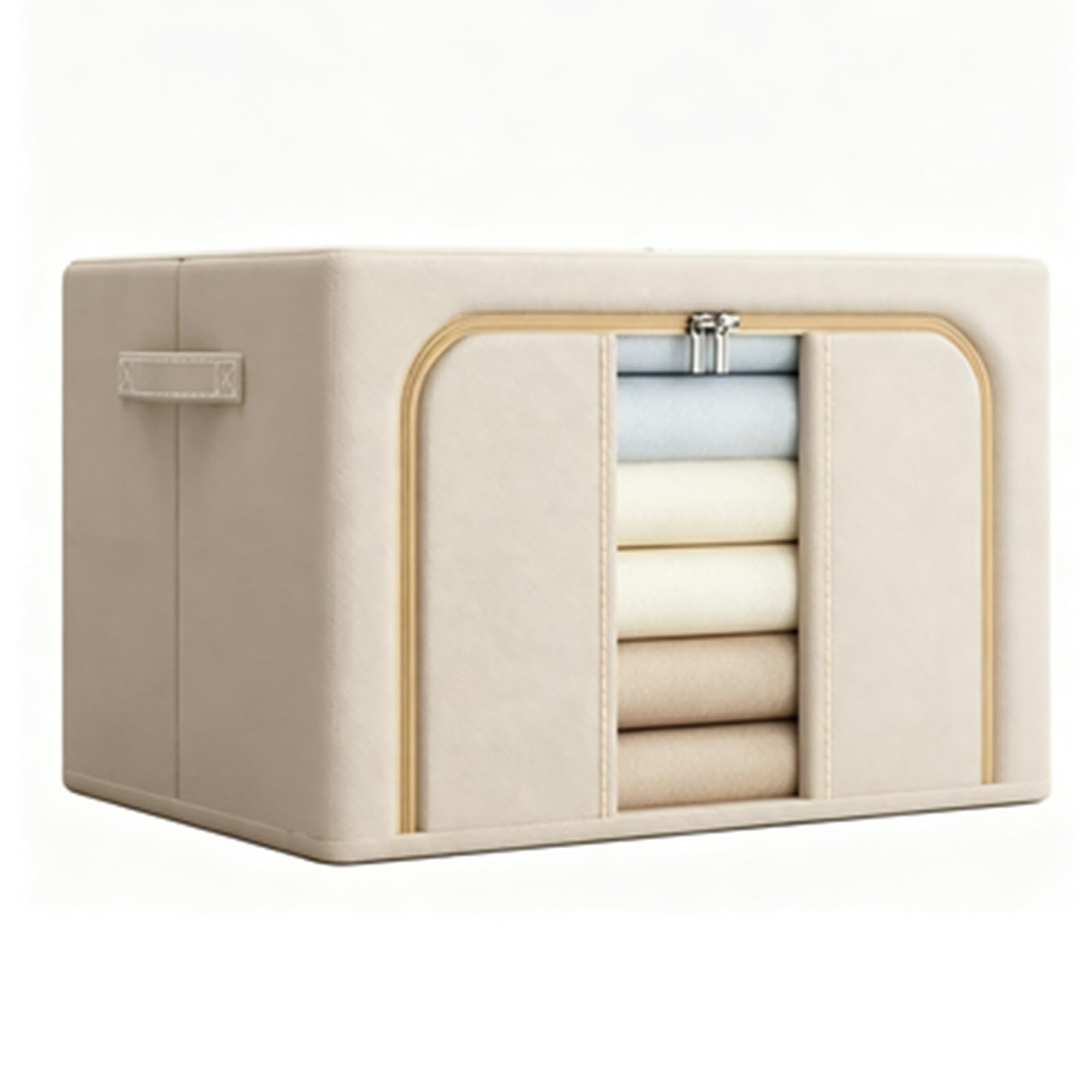 JRSIUNH Storage Basket with Lid, Fabric Storage Box