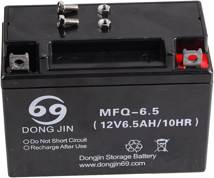 MFQ-6.5 12V 6.5AH Battery Motorcycle AGM CCA50 Rechargeable Maintenance Free Replacement Powersports Batteries for Scooter ebike ATV UTV Go Kart Golf Cart Buggy Quad Lawn Mower Drift Trike 4 Wheeler