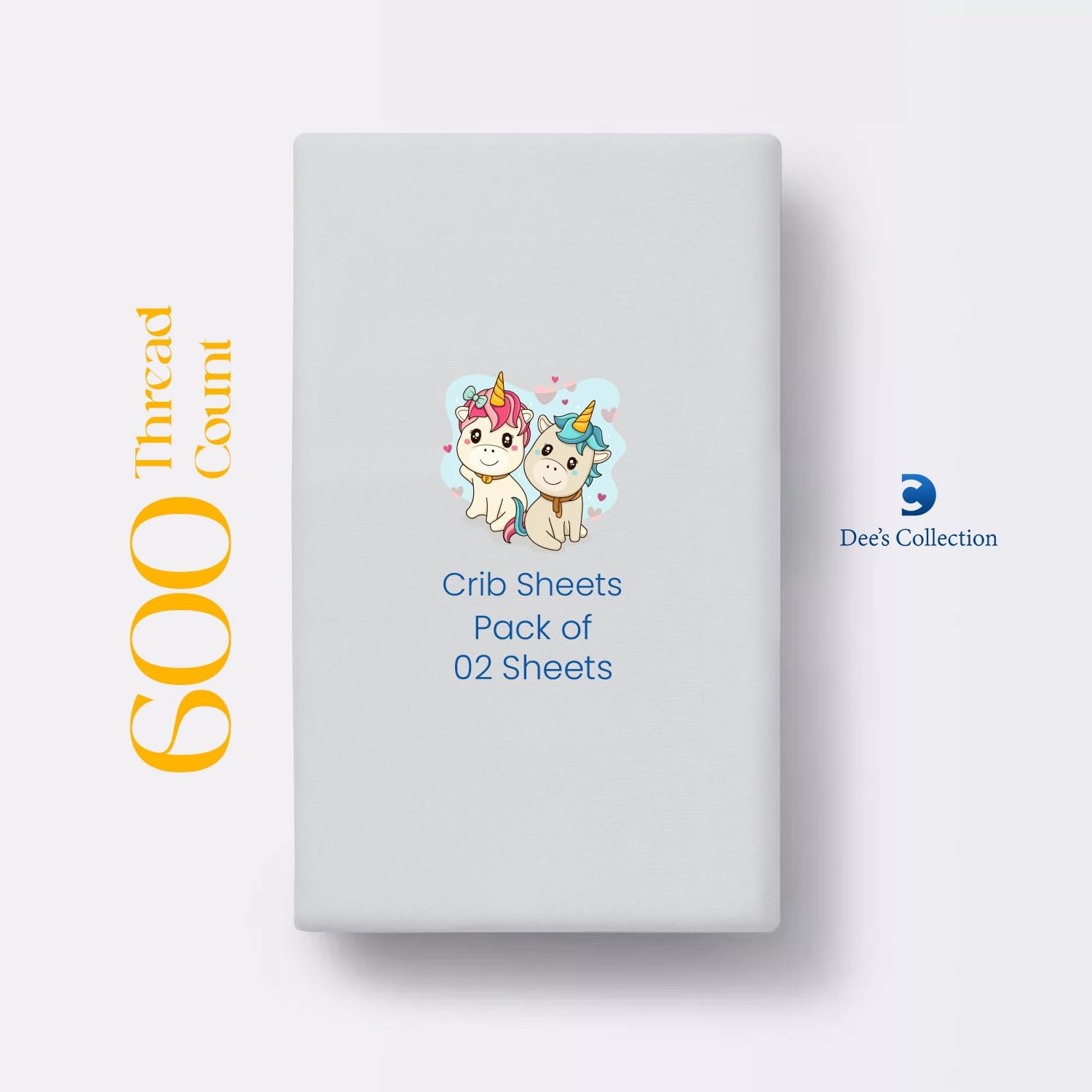 Dee's Collection 2 Pack Mini 24x42 Inch Crib Fitted Sheets Stretchy Portable Fitted Playard Sheet Convertible Playard Mattress Cover,Ultra Soft Breathable 600 TC Cotton Material (Light Grey)
