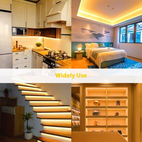Image of Lamomo LED Strip Lights, Yellow Neon Rope, 0.39in /Cut, 32.8ft, 2Pack