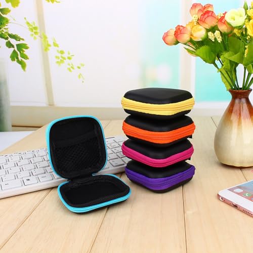 Earphone Case, Portable Mini Square Hard Carrying Case with Zipper - Image 2