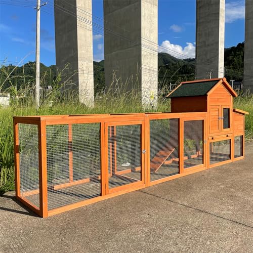 Amzoss 65542557 122 Inch Large Chicken Coop Wooden Backyard Hen House thumb #7