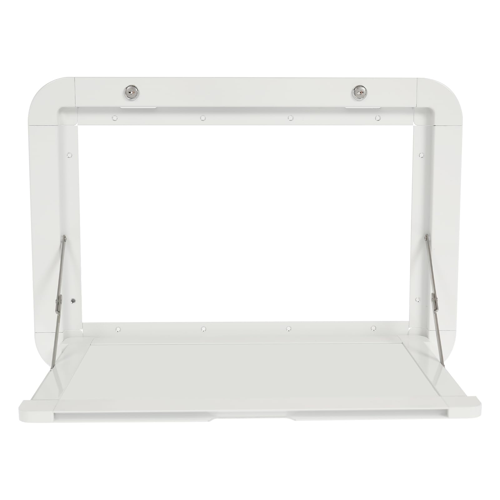 Wohnmobiltische Wandklapptisch, 60x42cm Aluminium-Legierung klappbare Wand Tisch, Abschließbare Wand Tisch-Set mit 2 Schlüssel Bis 20KG für RV (Weiß)