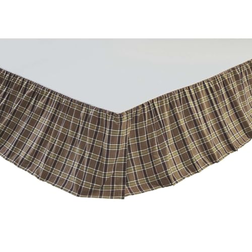 VHC-Brands-Wyatt-Bedding-Accessory-Queen-Skirt-60x80x16-Plaid-Tan VHC Brands Wyatt Bedding Accessory Queen Skirt 60x80x16 Plaid Tan