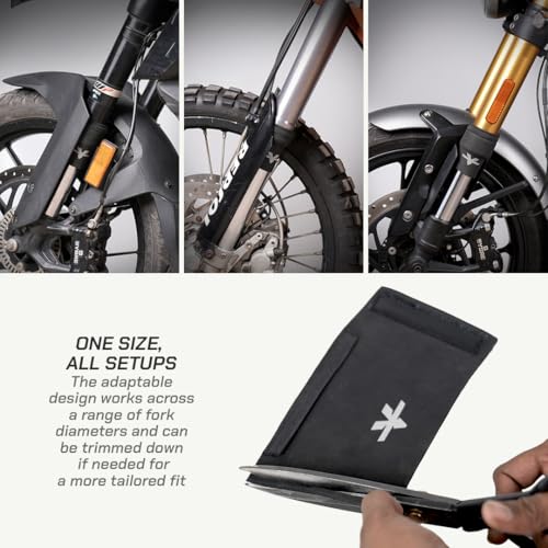 Image of ViaTerra Universal Motorcycle Front Fork Sleeves Cover for Upside Down Forks| Protect Suspension & Tubes from Dust, Grime & Trail Debris | Extend Suspension Life & Bike Performance
