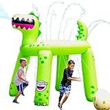 BigMouth Inc. Giant Inflatable Dino Ring Sprinkler, Fun Summer Backyard Water Games & Splash Toy for Kids, 6 Feet Tall