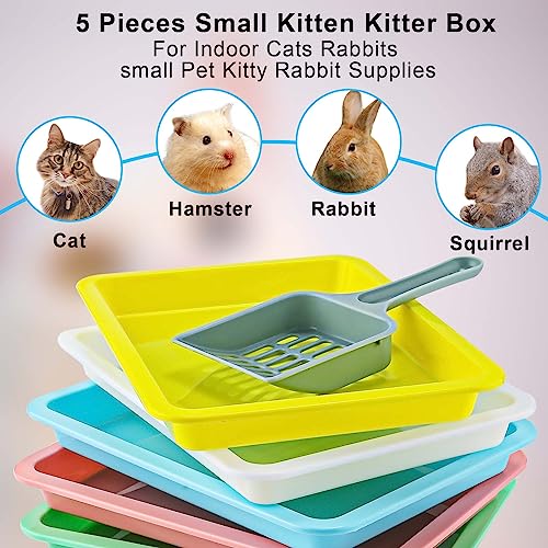 Arenero pequeño para gatos con raspador set 5 piezas miniatura 5