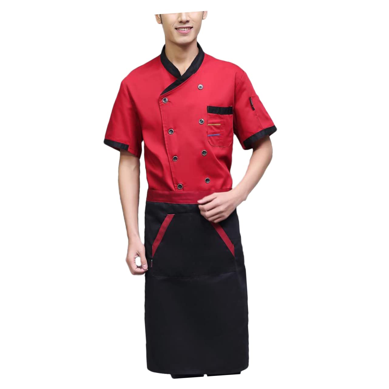 TOVINANNA Chef Apparel Chefs Suit Men Outfits Short Sleeve Chef Jacket Catering Jackets