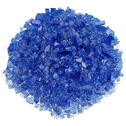 Image of American Fireglass 10-Pound Fire Glass with Fireplace Glass and Fire Pit Glass, 1 /4-Inch, Cobalt Blue