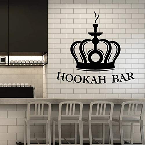 SUPWALS Wandtattoos Shisha Bar Wandtattoo Lounge Crown Smoking Cafe Bar Innendekoration Tür Fenster Vinyl Aufkleber… – Bild 3