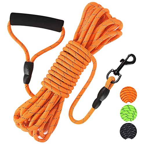 Vivifying Schleppleine 10M für Hunde, Reflektierende Schleppleine für Draußen und Hof, Schwimmende Schleppleine für Hunde für Camping, Wandern, Schwimmen und Strand (Orange)