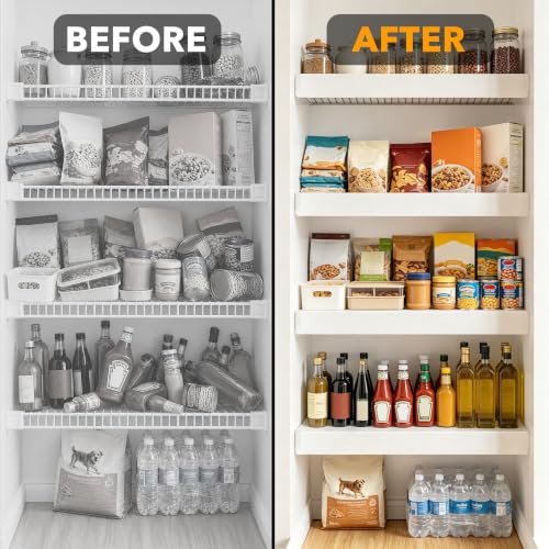 Image of SpaceAid Wire Shelf Covers for Pantry Rack, 30 inch W x 16 inch D, White 5pcs | PVC Wire Rack Cover for Pantry and Closet Shelving, Durable Shelves Liner for Kitchen, 0.31-inch Thick Waterproof