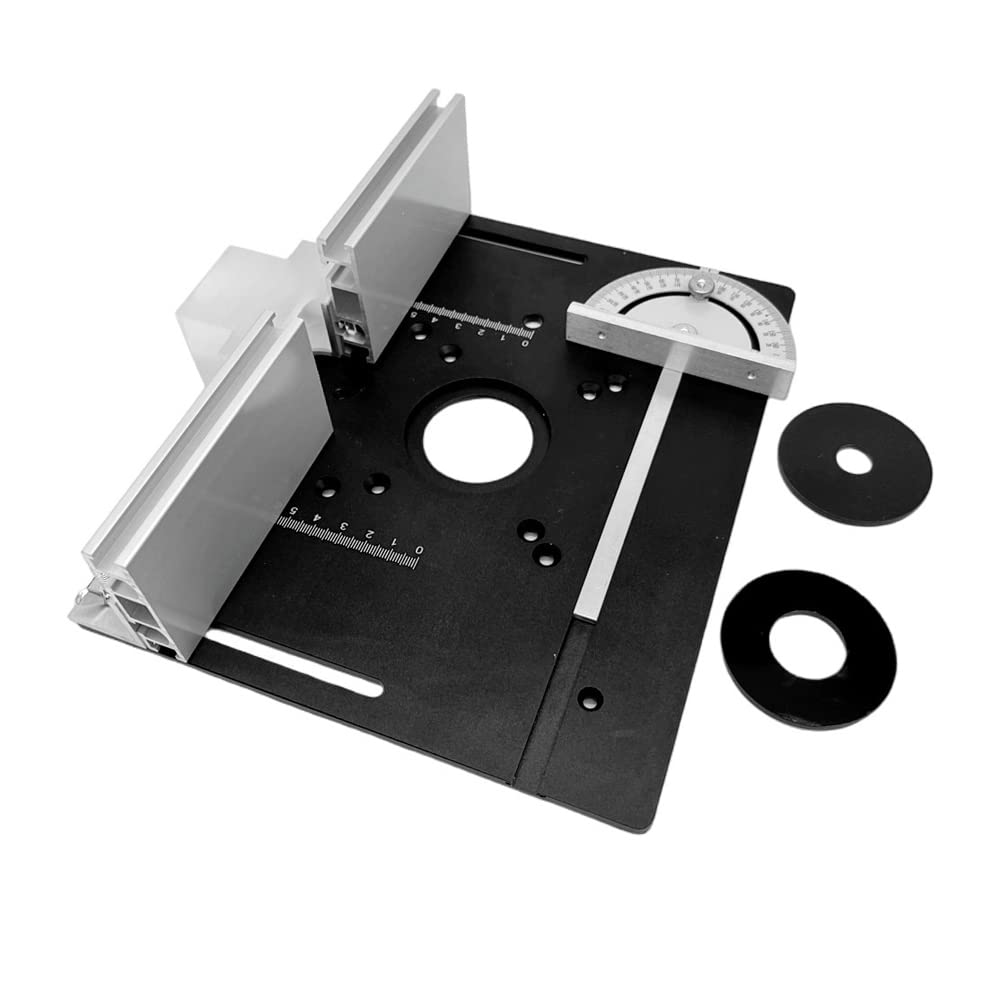 Irfora Set of 3 Router Table Insert Plate Aluminum Alloy Wood Milling Flip Board Trimming Engraving Auxiliary Tool Woodworking Benches